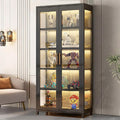 5 Tier Glass Display Case, Display Cabinet with Glass Door, 67'Transparent Curio Case, Organizers Rack & Display Shelf, Kids Bookcase for Bedroom, Office, Playroom, Living Room.