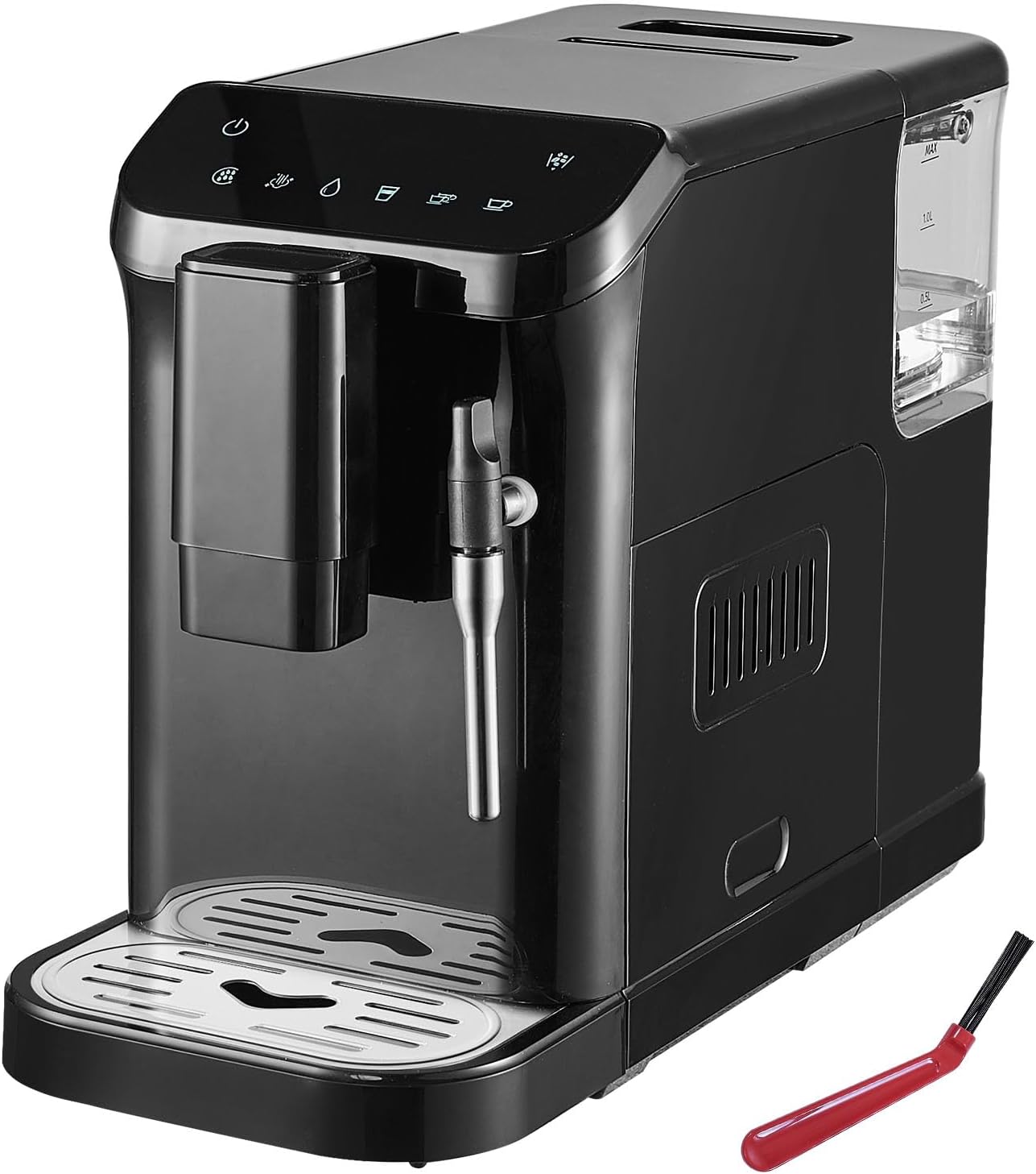 VEVOR Automatic Espresso Machine, 20 Bar Auto Coffee Machine with Frother Steam Wand, Built-In Grinder and 15-Level Grinding Settings, Professional Espresso Coffee Maker with 1.5L Water Tank