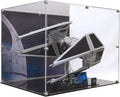 Display Case Compatible with Lego 75382 - TIE Interceptor - Acrylic Dustproof Showcase with Pre-Printed Background - Set Not Included