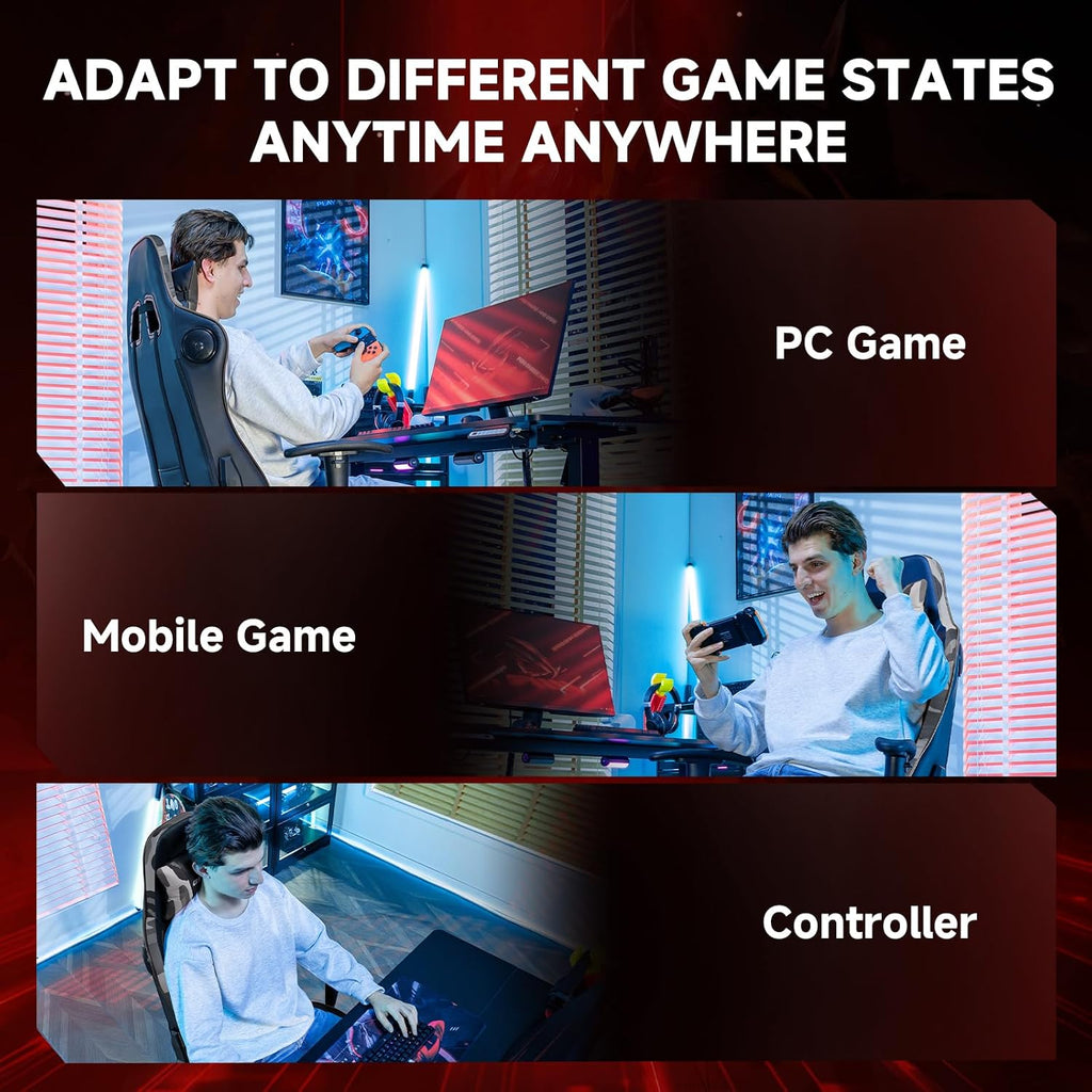 GTPLAYER Gaming Chair,Gamer Chair with Bluetooth and Adjustable Backrest,Seat Height Adjustable Computer Chairs with 3D Armrests,Video Game Chair with Footrest Speakers (Camouflage)
