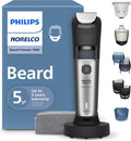 Norelco Philips Beard Trimmer 7000 Series, 100% Waterproof Trimmer for Men, 40 Lock-in Hair Length Settings, BeardSense Power Adaptability, Detail & T-Blade Trimmer Heads, Charging Stand, BT7670/40