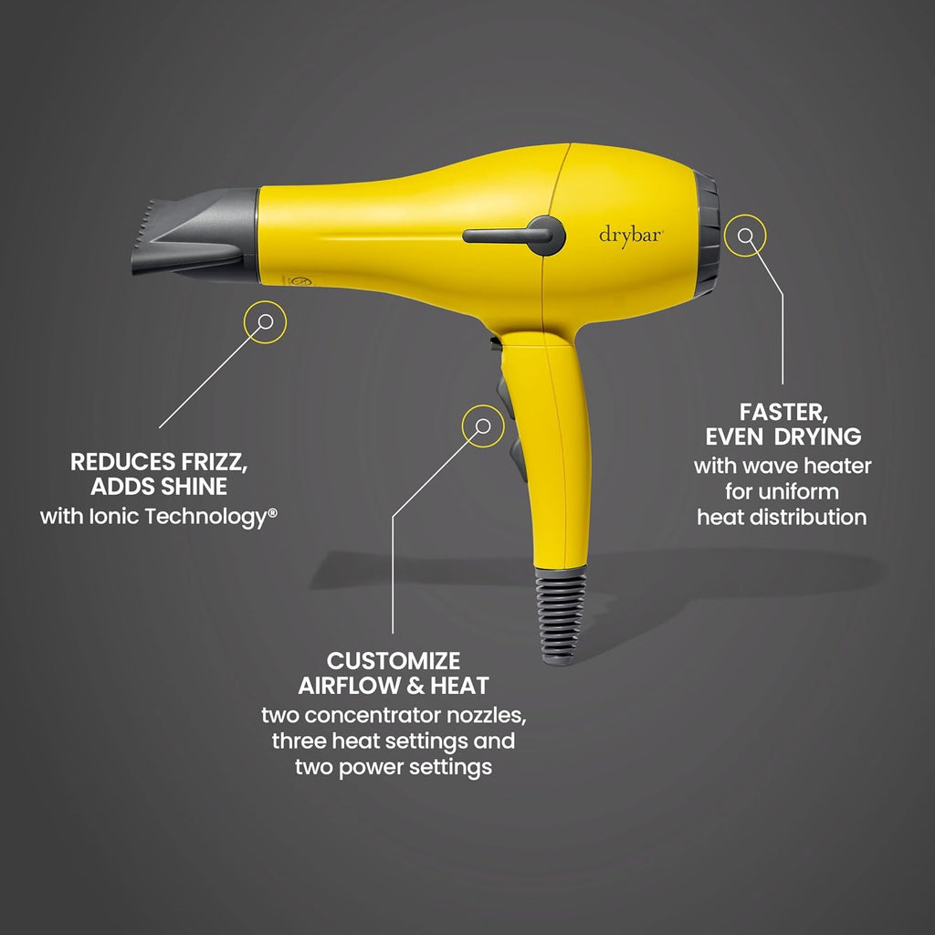 Drybar Buttercup Blow Dryer, Faster Drying, More Shine, Less Frizz, Ultra Powerful yet Lightweight Professional Hair Dryer