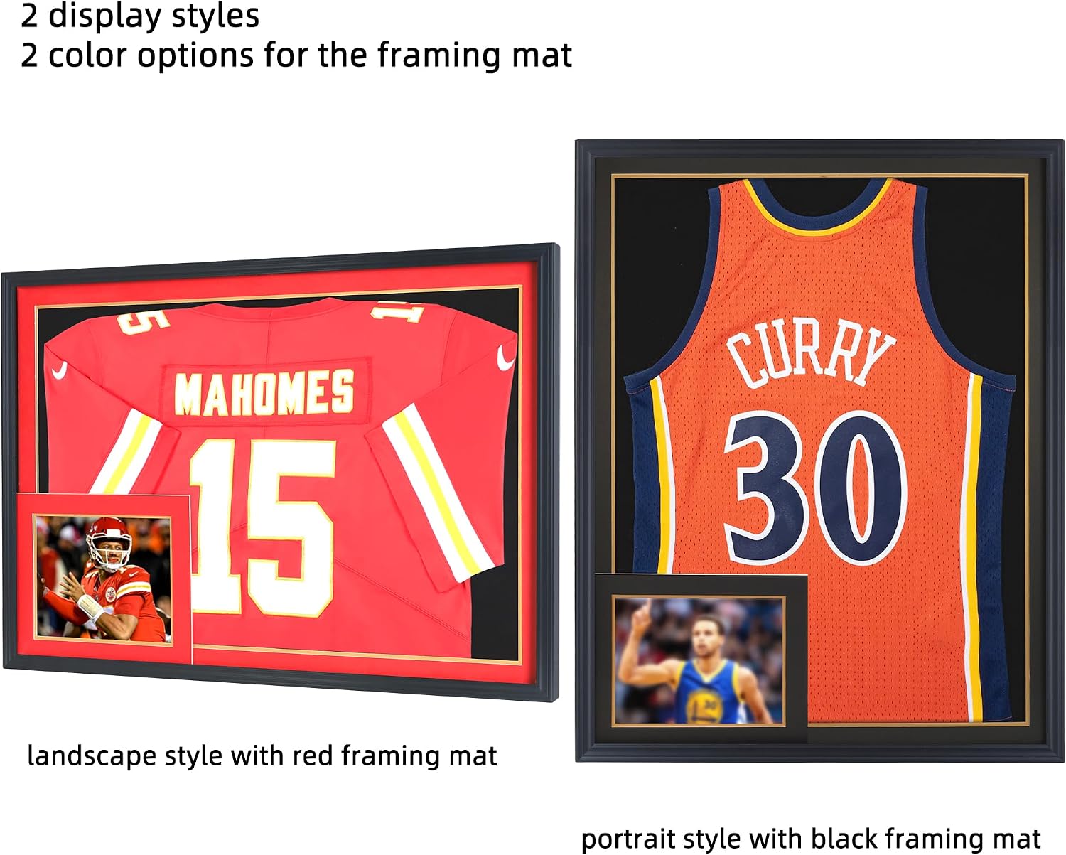 Pro Collector's X Large 36 X 26 Sports Jersey Display Frame Case with 98% UV Protection for Baseball Basketball Football Soccer Hockey Shirt and Uniform, 2 Color Options Mat - Black Frame