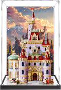 Acrylic Display Case for Lego 43263 Beauty and The Beast Castle Building Set– Dustproof Display Box & Showcase, Display Box Compatible with Lego 43263 -Only Display case (Base Spray+Mirror)