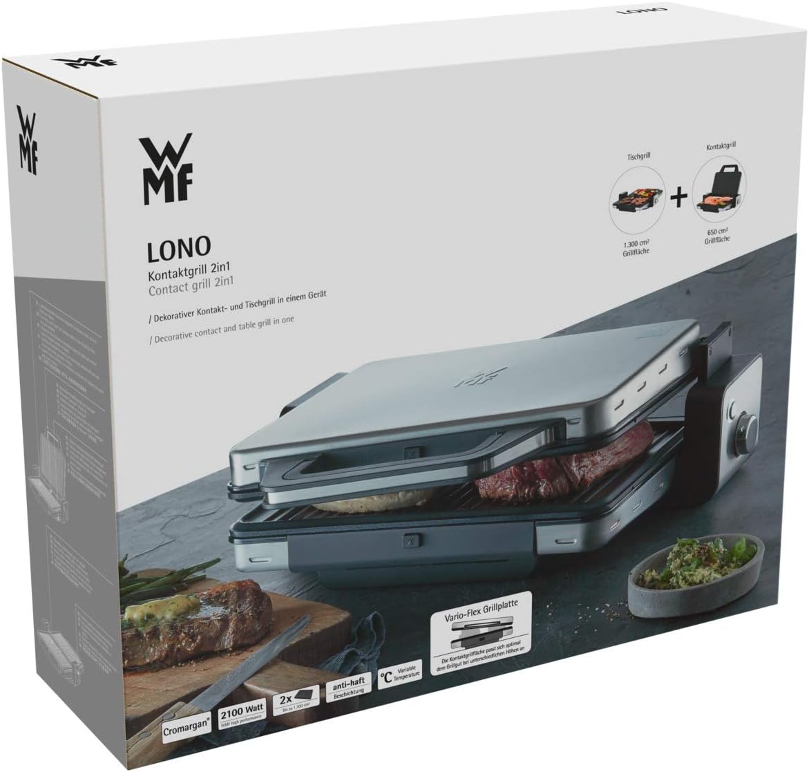 WMF CE Lono Contact Grill, Silver