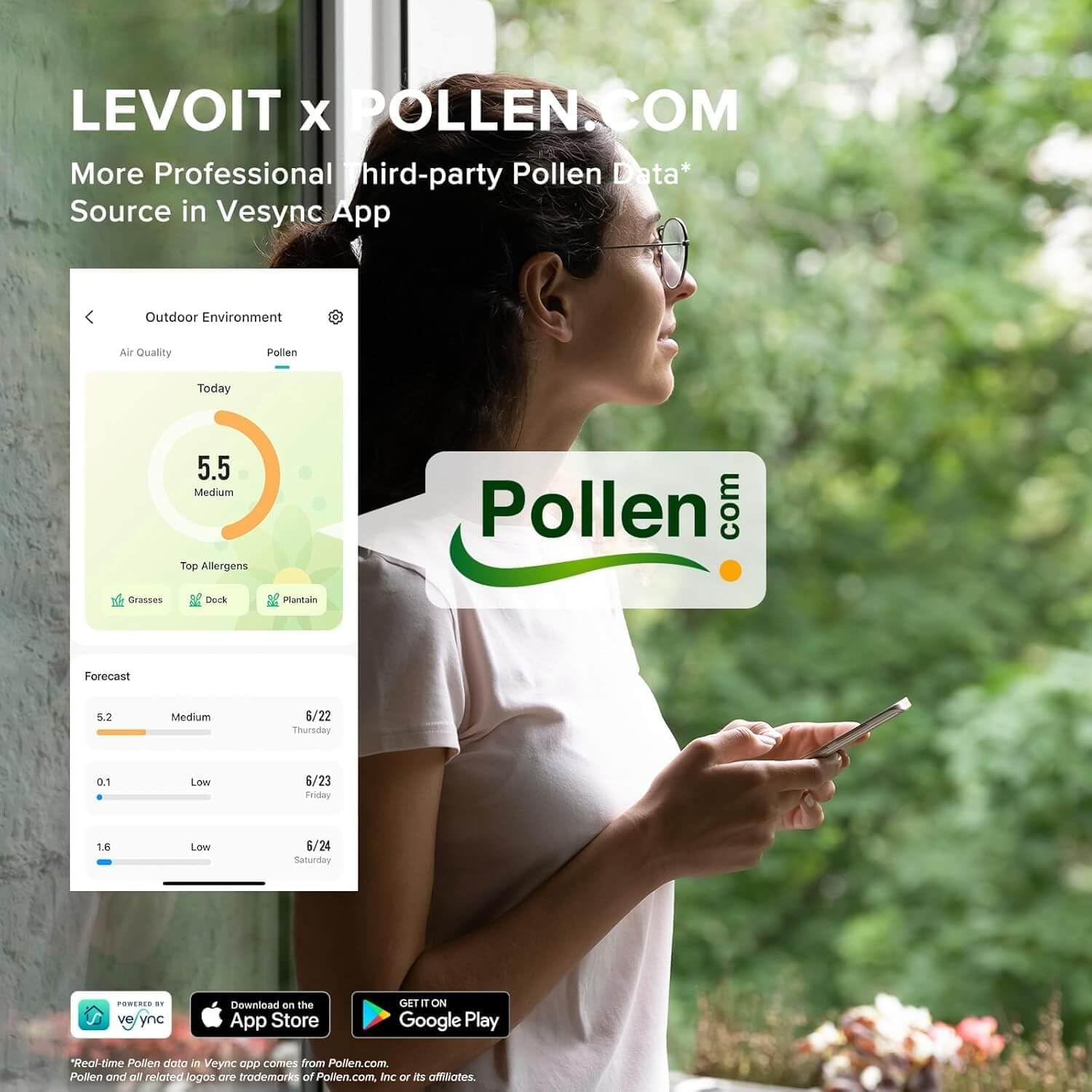 Levoit Air Purifiers for Home Large Room Up to 2933 Ft² With HEPA Sleep Mode, AHAM VERIFIDE, Smart WIFI, PM2.5 Monitor, 3-in-1 Filter For Smoke, Pet Allergies, Dust, Alexa Control, Core 600S-P, Grey