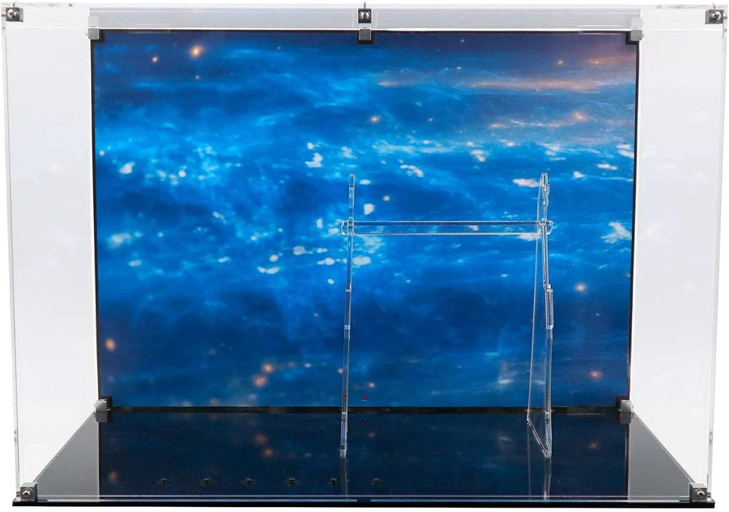 Display Case Compatible with Lego Set 75389 - The Dark Falcon - Acrylic Dustproof Showcase with Pre-Printed Background - Set Not Included