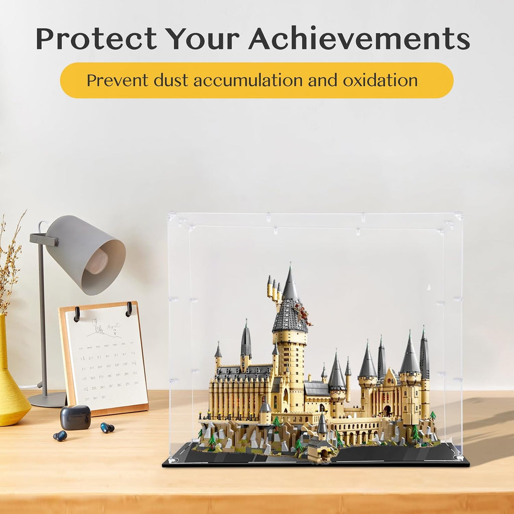 Large Acrylic Display Case for Lego 71043 Hogwarts Castle, 28.74x18.89x24.8 Inches, Acrylic Display Case with High Transparency & 3mm Thick Panels (Only Showcase)(Lego Sets are NOT Included)