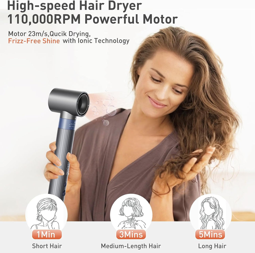 TANSHINE Blow Dryer Brush Set,Hair Dryer Brush with 110,000 RPM High-Speed Negative Ionic Hair Dryer,5 in 1 Hot Air Styler, Blow Dryer for Fast Drying Curling Volumizing Straightening Styling