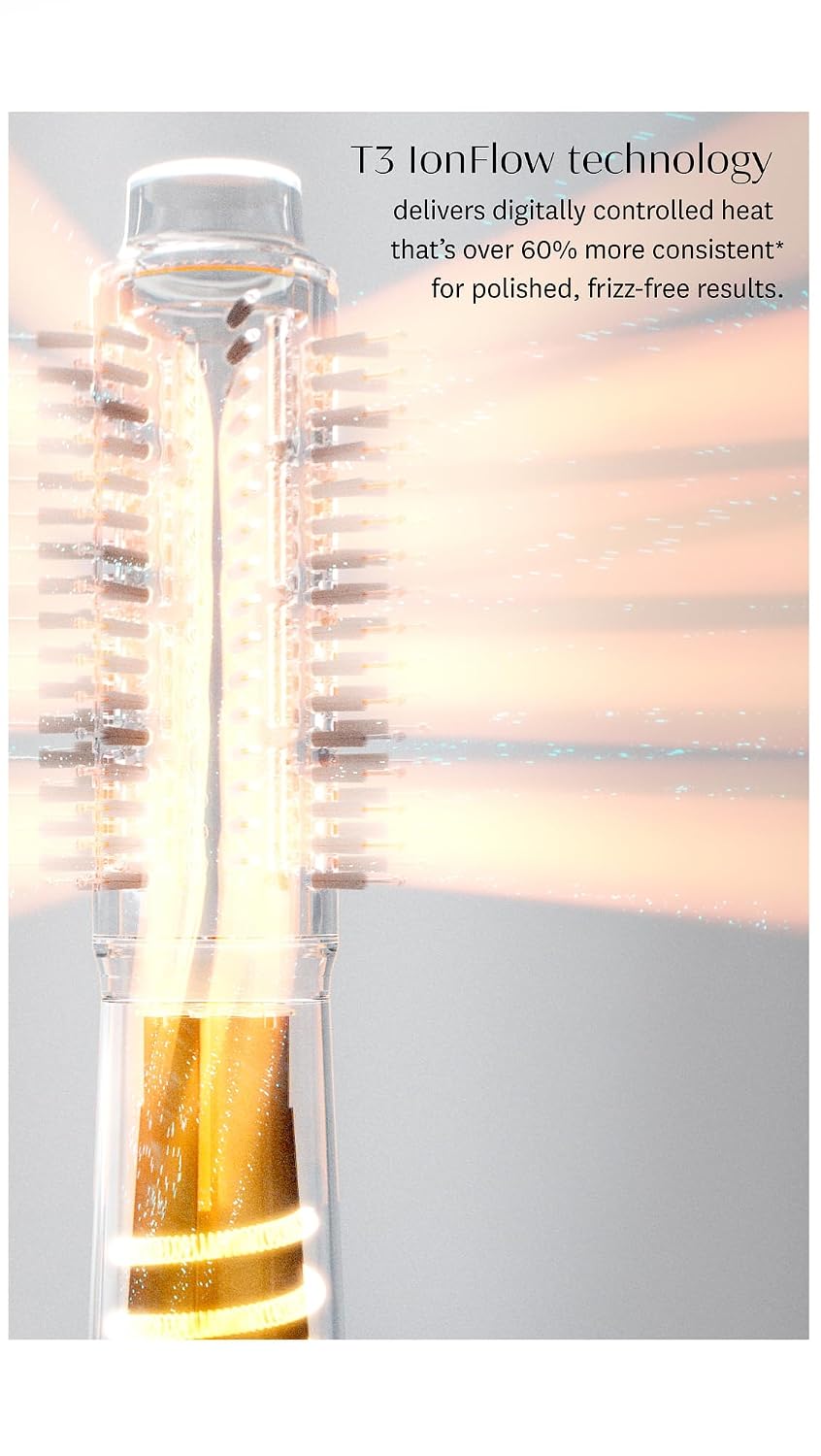 'T3 AireBrush Duo Interchangeable Hot Air Blow Dry Brush with Two Attachments � Includes 15 Heat and Speed Combinations, T3 IonFlow Technology, Volume Booster Switch, Lock-in Cool Shot'