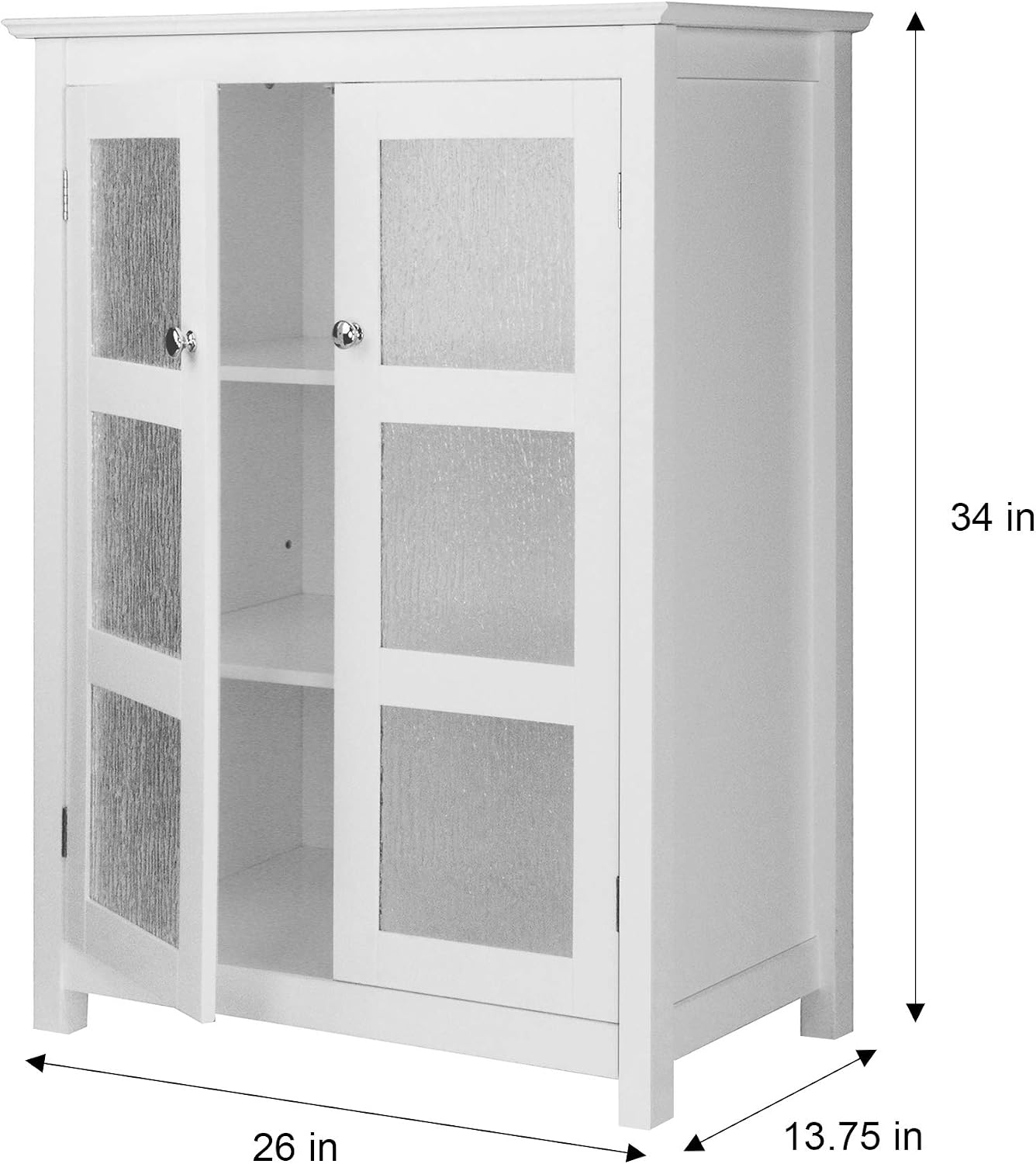 Teamson Home Conner Two-Door Floor Storage Cabinet, White