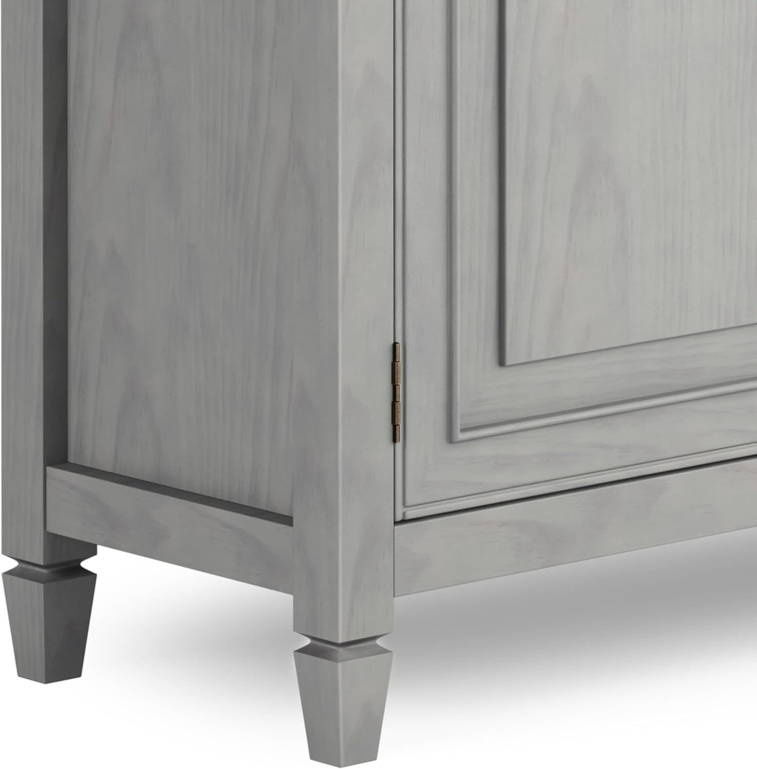 SIMPLIHOME Connaught 40-inch Wide Solid Wood Storage Cabinet in Fog Grey for Entryway, Living Room, Organizer for Hats, Gloves, Shoes, Keys, Slim Design, Traditional Style