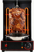 Electric Shawarma Grill Machine Countertop Rotisserie Turkey Maker Vertical Barbecue Oven with Temperature Control for Commercial/Household 122℉-572℉ 110V Black