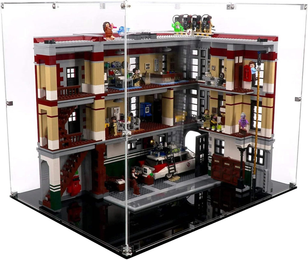 Display Case Compatible with Lego 75827 - Firehouse Headquarters (Open) - Clear Acrylic Dustproof Showcase - Set Not Included