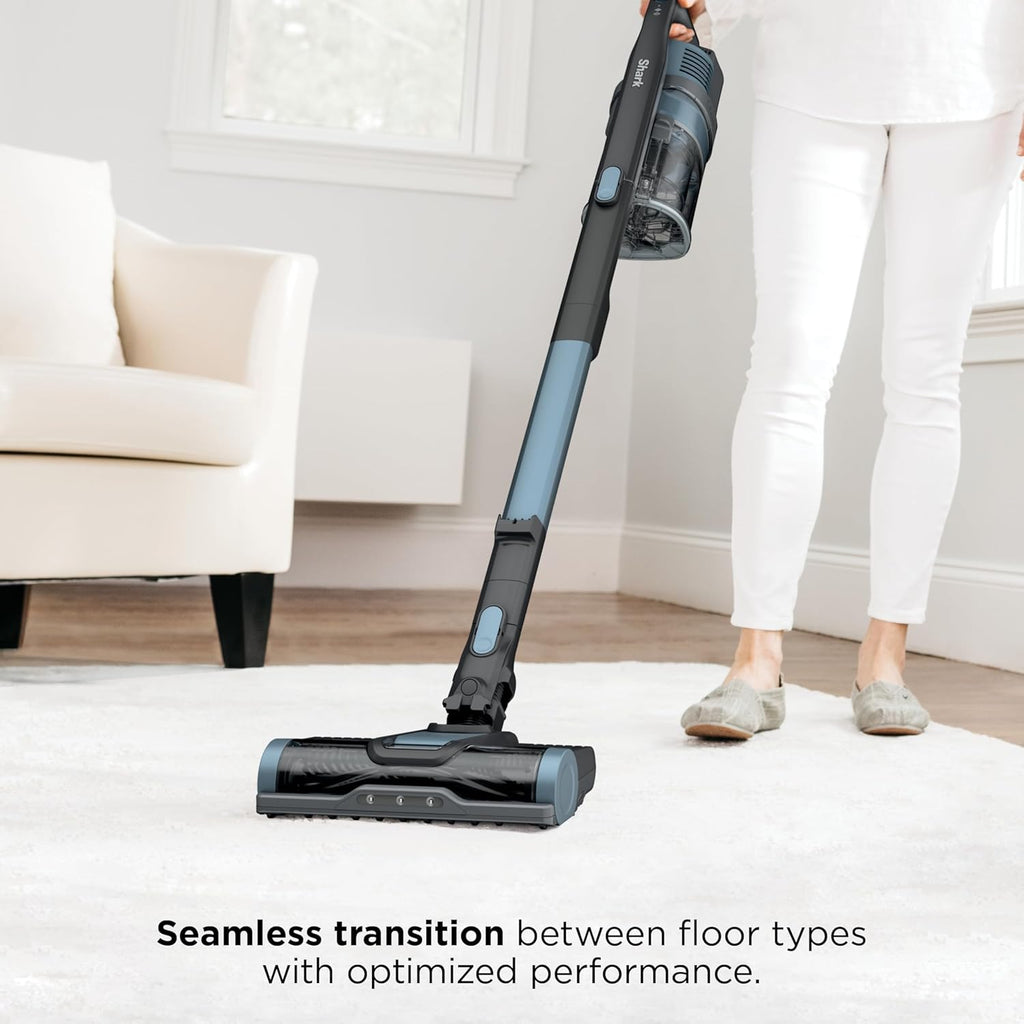 Shark Pet Cordless Stick Vacuum with XL Dust Cup, LED Headlights, Removable Handheld Vac, Crevice Tool, Portable Vacuum for Household Pet Hair, Carpet & Hard Floors, 40min Runtime, Ice Blue, IX141AMZ