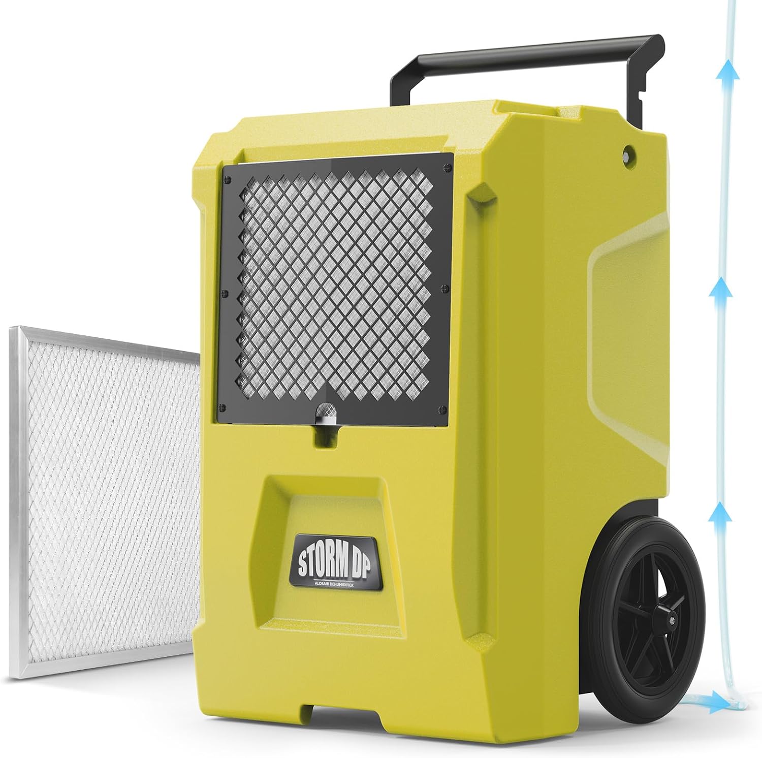 ALORAIR 110 Pint Dehumidifier Commercial Grade - Built-in Pump, Includes Drain Hose, Ideal for Large Basements, Industrial or Commercial Spaces and Job Sites, 5 Years Warranty, Yellow
