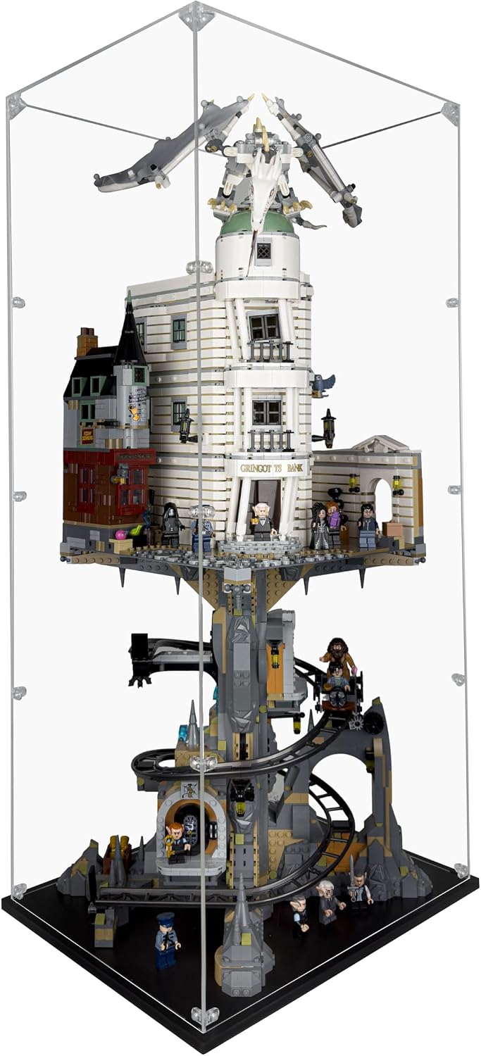 Acrylic Display Case Compatible for LEGO Gringotts Wizarding Bank – Collectors' Edition #76417, Dustproof Display Case (Case Only) (Lego Sets are NOT Included)