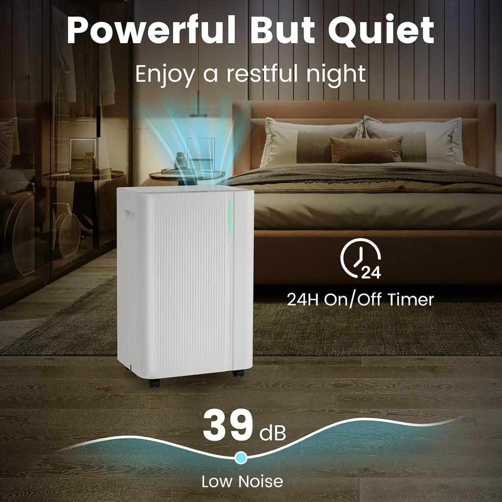 ARLIME 4500 Sq.Ft Dehumidifier for Home, 54 Pints Dehumidifier for Bathroom Bedroom Basement w/Drain Hose, 3 Modes, LED Display, 3-Color Indicator Light, 24H Timer, Child Lock & Auto Defrost
