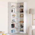 MXV 71.5' Tall L-Shaped Corner Bookshelf, 6-Tier 23.6' Wide Wooden Bookcase with Storage Organizer, Display Shelf for Home, Office, Living Room (23.6')