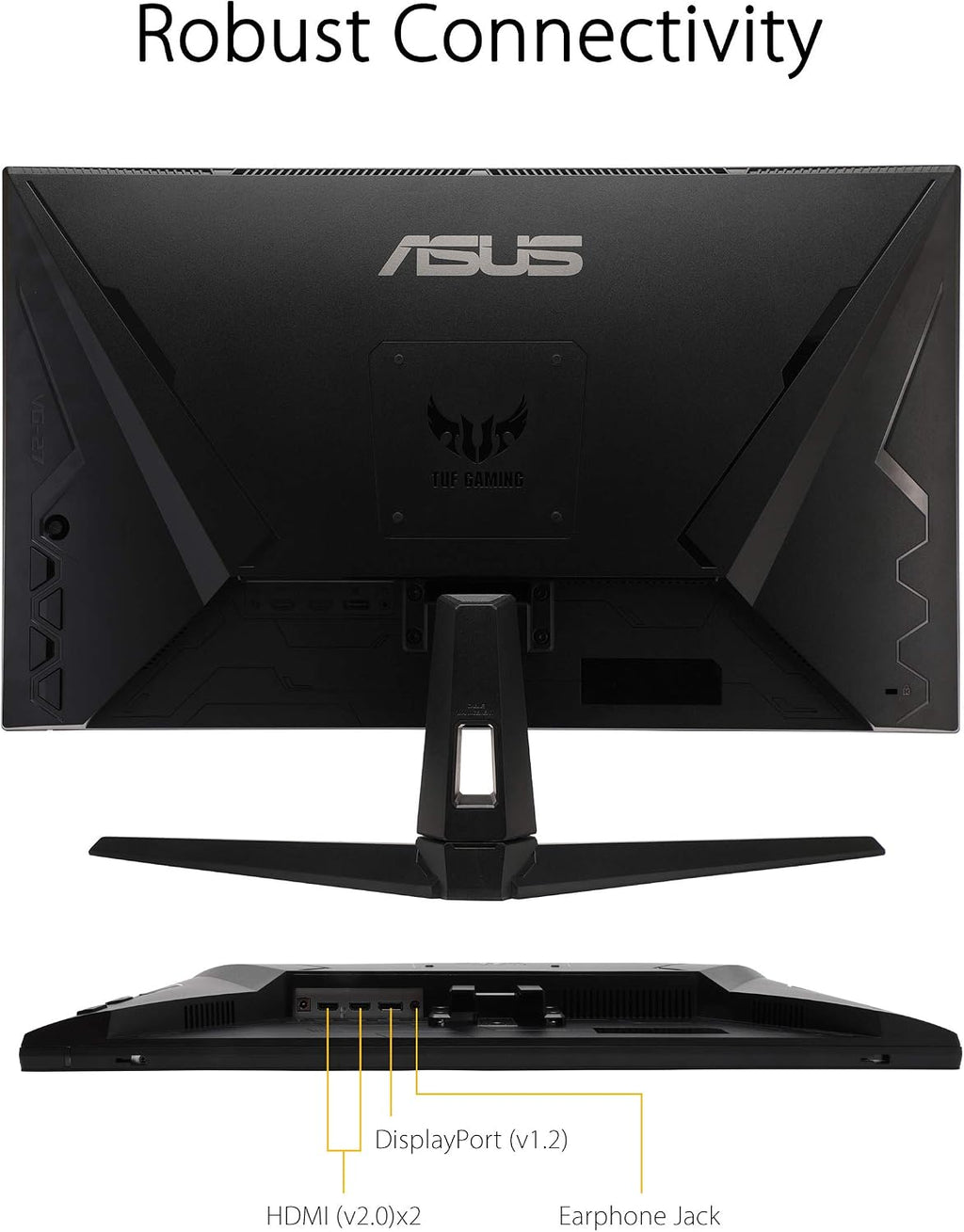 ASUS TUF Gaming 27' 2K HDR Monitor (VG27AQ1A) - QHD (2560 x 1440), IPS, 170Hz (Supports 144Hz), 1ms, Extreme Low Motion Blur, Speaker, G-SYNC Compatible, VESA Mountable, DisplayPort, HDMI
