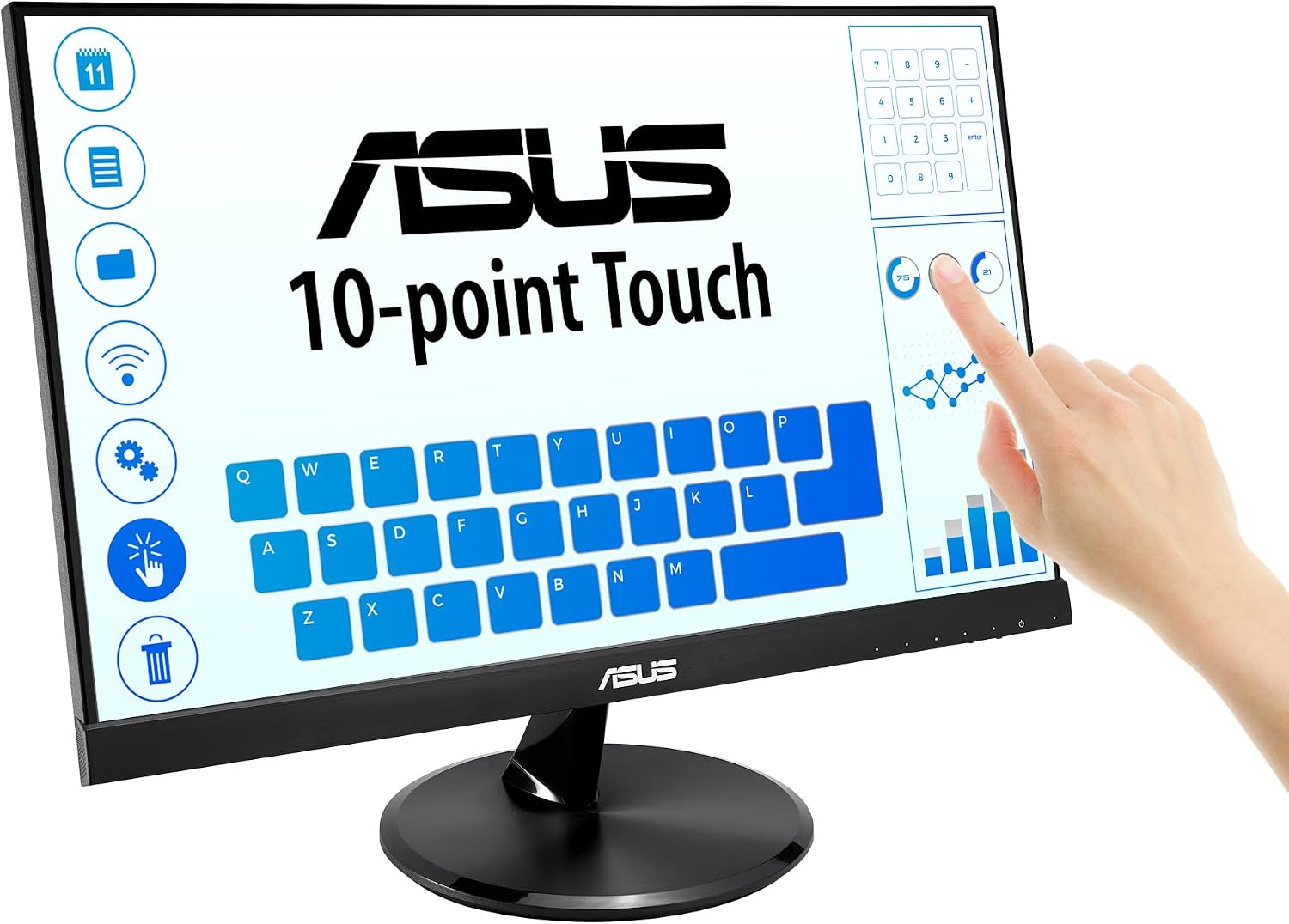 ASUS VT229H 21.5' Monitor 1080P IPS 10-Point Touch Eye Care with HDMI VGA, Black