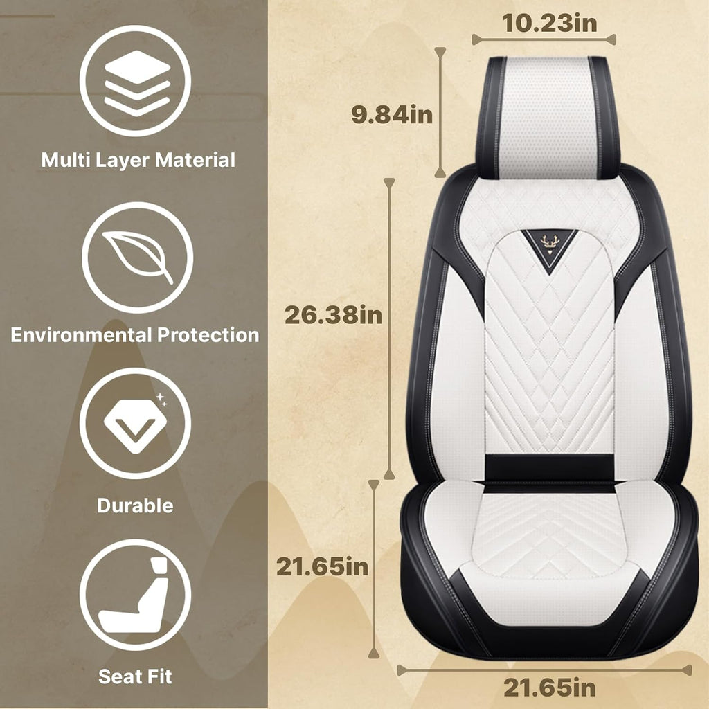 Fit for Ford F250 2011-2026 Seat Covers, Fashion Sport Seat Cover with Waterproof Leather, Airbag Safe Design Seat Protector (5 Front Seat Standard, Black White)