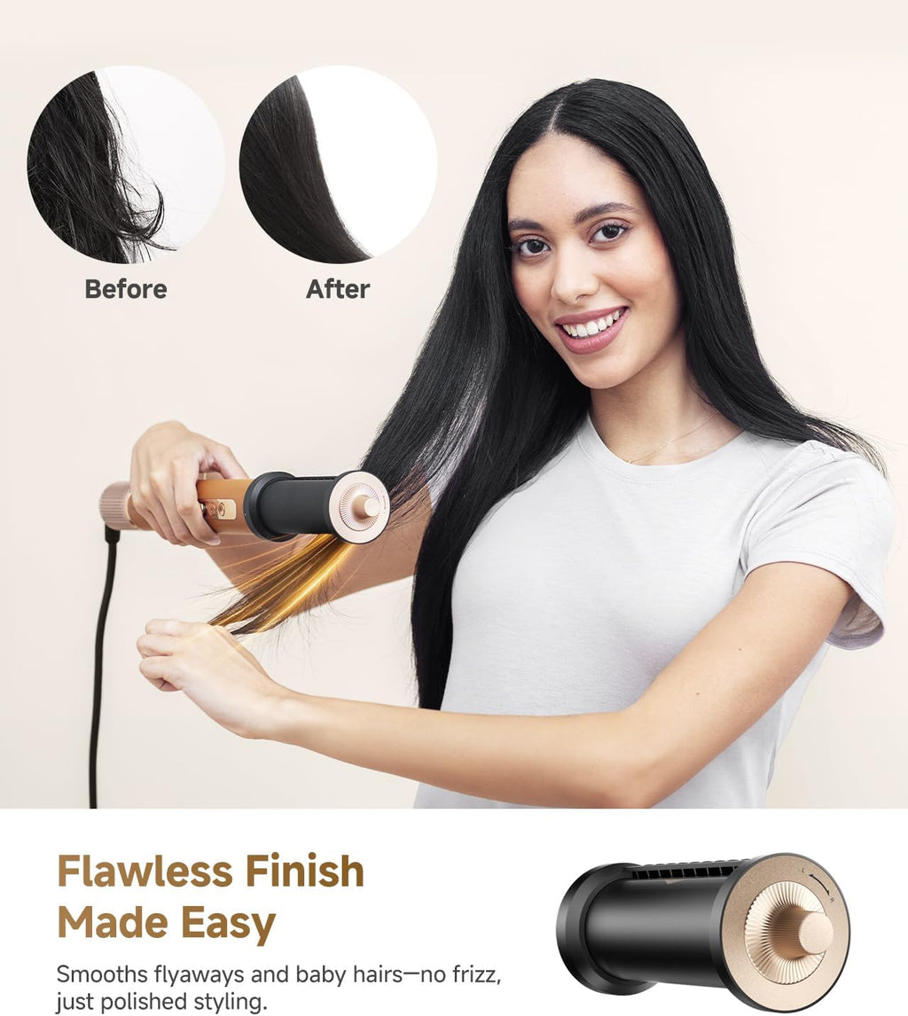DREAME AirStyle Pro 7-in-1 Hair Styler & High Speed Dryer | Snap-on Attachments for Curling, Smoothing, Volumizing | Fast Drying, Frizz Control, Cool Shot | Luxury Leather Package, 120V Voltage