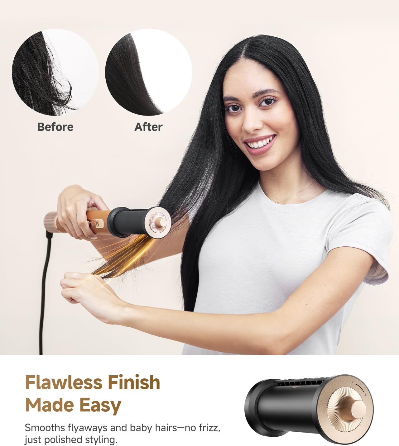 DREAME AirStyle Pro 7-in-1 Hair Styler & High Speed Dryer | Snap-on Attachments for Curling, Smoothing, Volumizing | Fast Drying, Frizz Control, Cool Shot | Luxury Leather Package, 120V Voltage