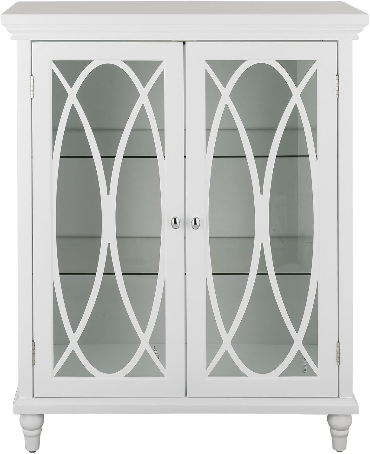 Teamson Home Florence 26 in. x 32 in. 2-Door Freestanding Wooden Floor Cabinet with Adjustable Shelves for Storage Solutions in Bathrooms, Kitchens, Laundry Rooms, Home Offices, White