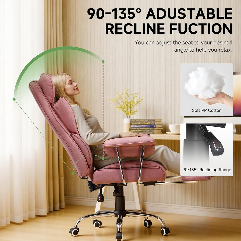 COMHOMA Big and Tall Gaming Chair with Pocket Spring Lumbar Support, Ergonomic Office Chair with Footrest, Executive Desk Chair with Outward Fixed Soft Armrests, Computer Chair with High Back, GYPK