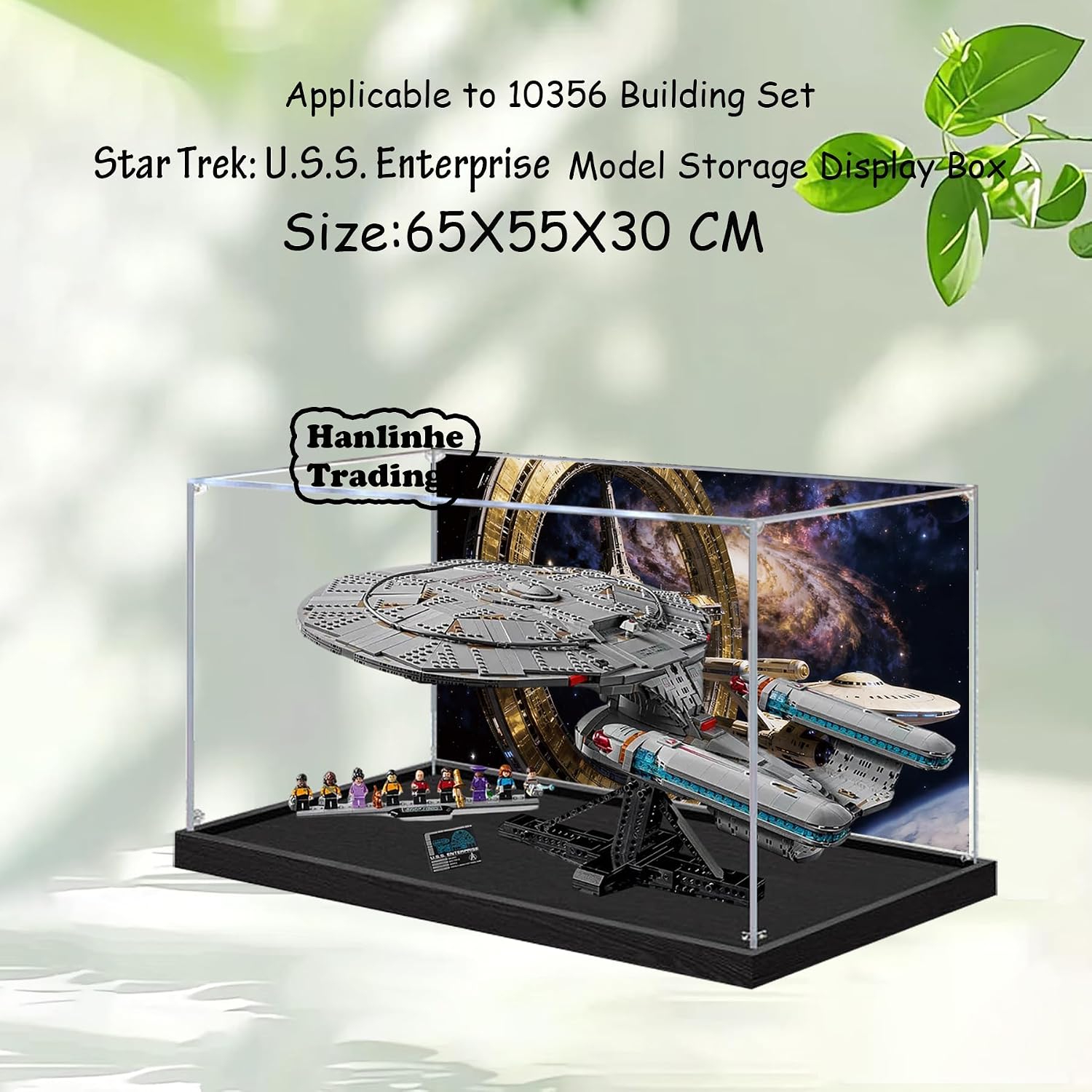 Acrylic Display Case for Lego 10356 Star Trek: Federation Starship Building Set– Dustproof Display Box & Showcase, Display Box Compatible with Lego 10356-Only Display case (Back Spray 2)