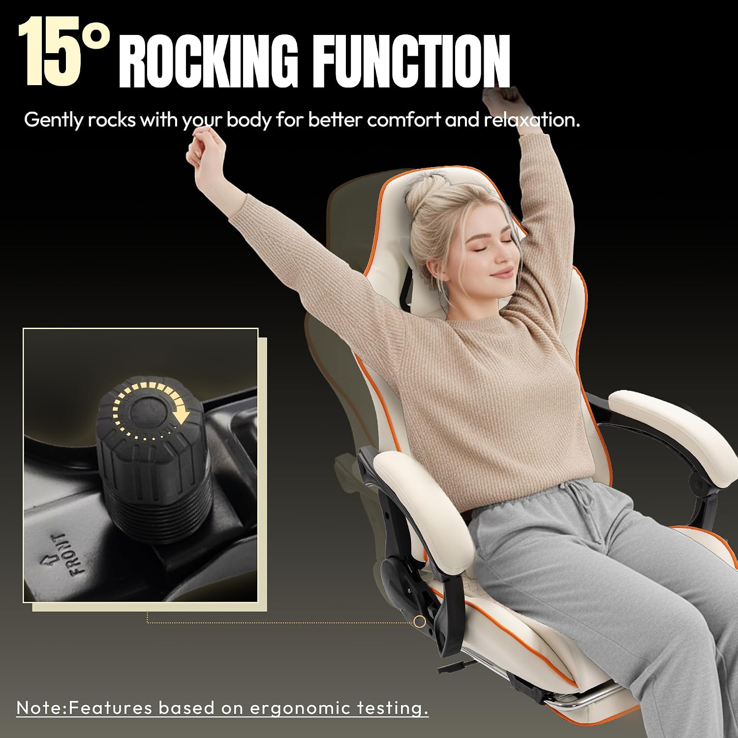 Dowinx Big and Tall Gaming Chair 350LBS, Racing Style Ergonomic Computer Chair with Side-Mounted Recline Control, Footrest & Massage Lumbar, High Back Chair with Embroidered Design for Gaming or Work