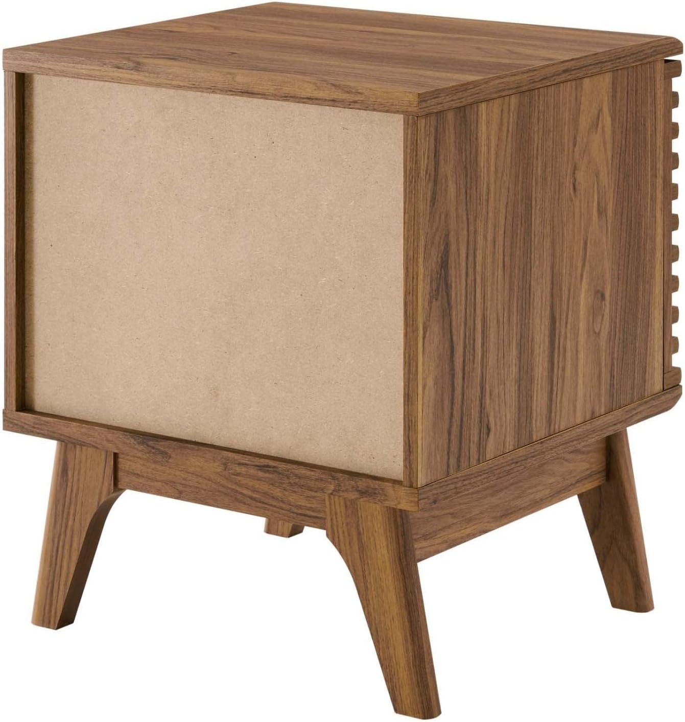 Modway Render Mid-Century Modern 19' Vinyl Record Display Stand in Walnut, 19 Inch