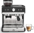 Semi-Automatic Espresso Machine, 20 Bar Professional Coffee Maker with Grinder, 1450W Fast Heating, 30 Grind Settings, Milk Frother Steam Wand, 2.8L Water Tank, Home & Kitchen Espresso Machines, Silve
