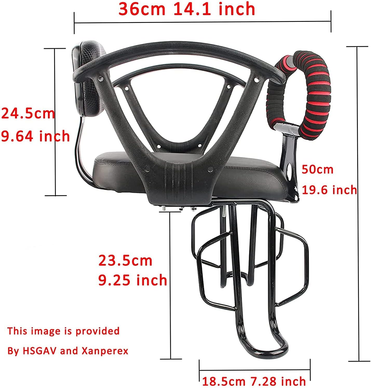 IMYOGI Baby Safety Seats for Bicycle, Rear Child Bike Seat Carrier Rack Mount with Pedals Seat Belt, Waterproof and Wear-Resistant, for 2-10 Years Kids Toddler