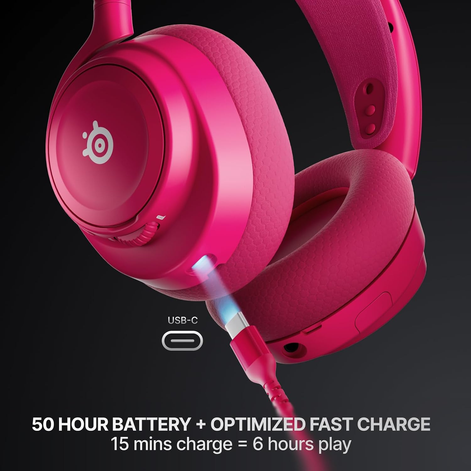 SteelSeries Arctis Nova 7 Wireless Gen 2 Gaming Headset - Real-Time App Control, 50+ HR Play, Neodymium Drivers, Mix 2.4GHz/Bluetooth, PC, PS5, PS4, Switch 1/2, Mobile - Magenta