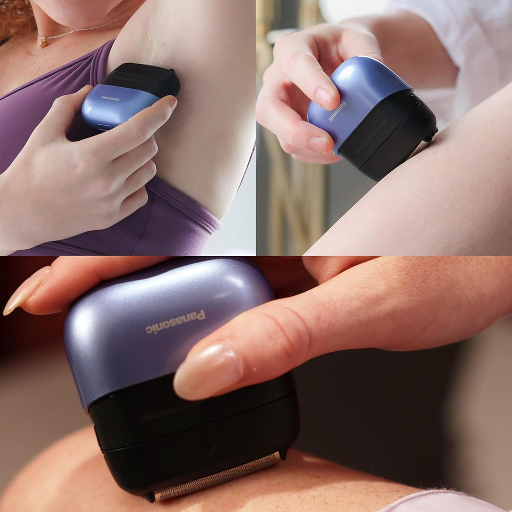 Panasonic Swipe Right Travel Shaver for Women, Portable Electric Razor with USB-C Charging, 3-Blade Cutting System for Dry or Wet Use - ES-CM3A-V