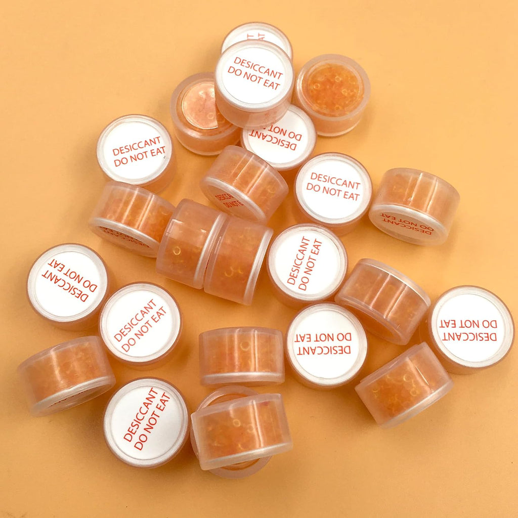 Wisesorb 1 Gram 2000 Pack Silica Gel Desiccant Canister,Orange to White Indicating Desiccants Capsules, Moisture Absorbers for Food Storage, Food Grade Desiccant Dehumidifiers