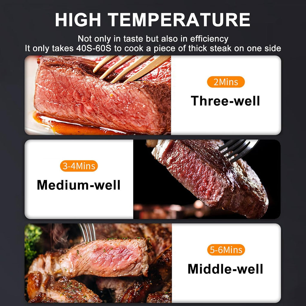 Indoor Countertop Broiler,Electric Grill, 800°C Constant Temperature Electric Oven, Adjustable Time Temperature