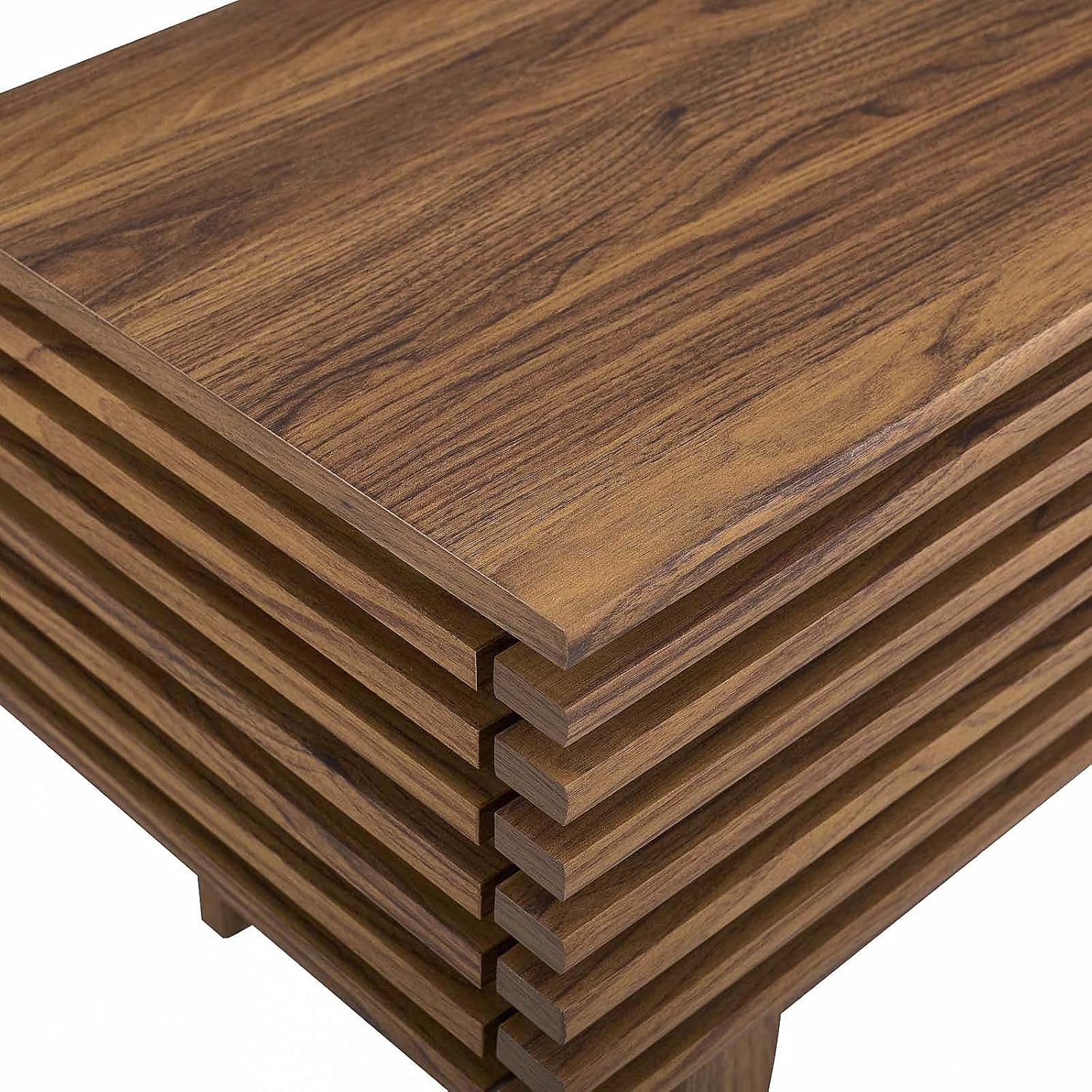 Modway Render 46' Mid-Century Modern Low Profile TV Stand in Walnut, 46 Inch
