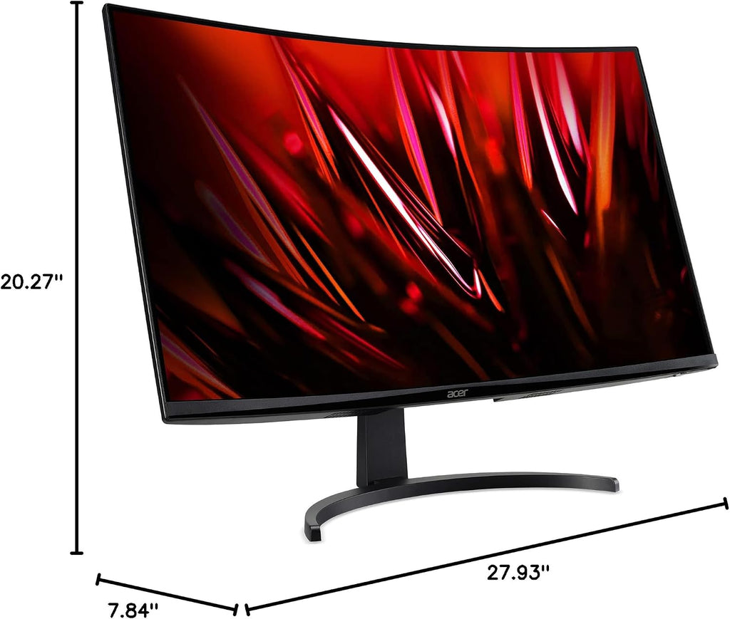 acer Nitro 31.5 Inch WQHD 2560 x 1440 1500R Curved Gaming Monitor | AMD FreeSync | Up to 180Hz Refresh | 1ms (VRB) | Tilt | One Display Port 1.4 & Two HDMI 2.0 | EDA323QU S3bmiiphx (Renewed)