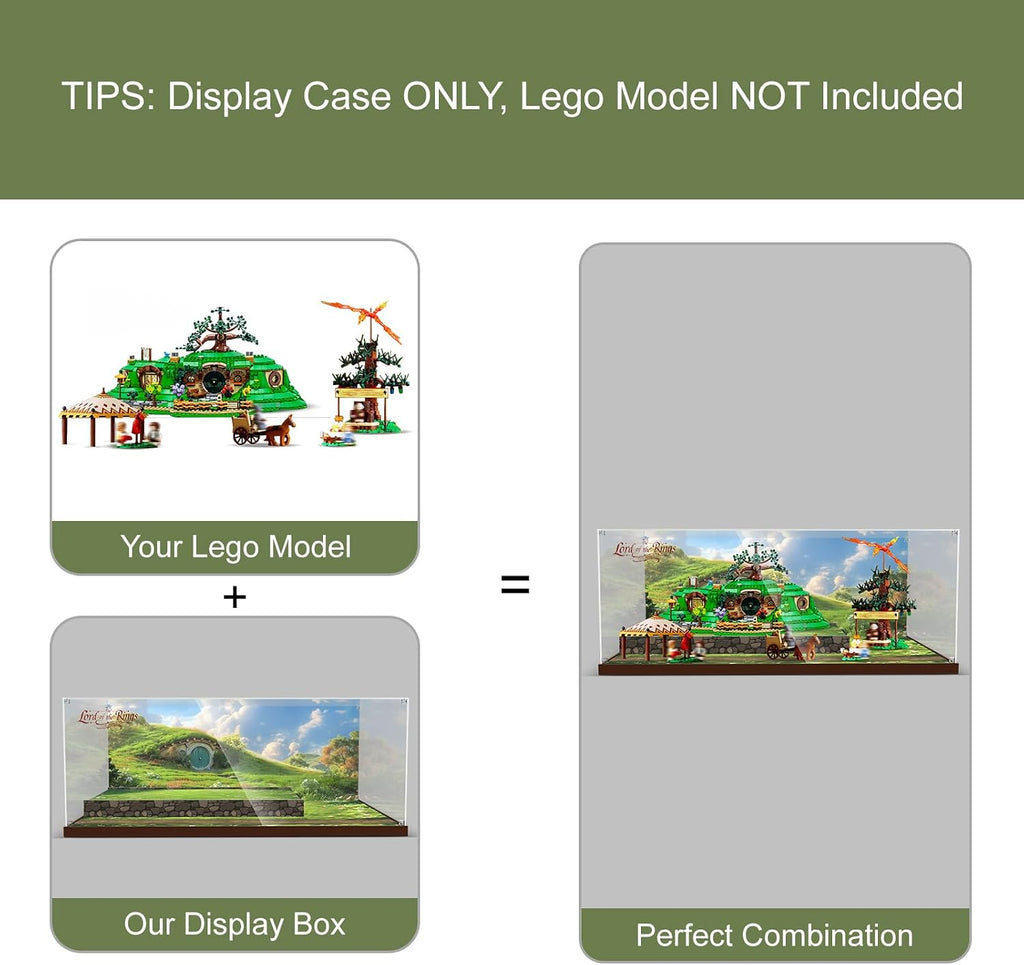 Clear Acrylic Display Case for Lego 10354 The Lord of The Rings: The Shire– Dust-Proof Protective Showcase Box (Lego Set NOT Included)