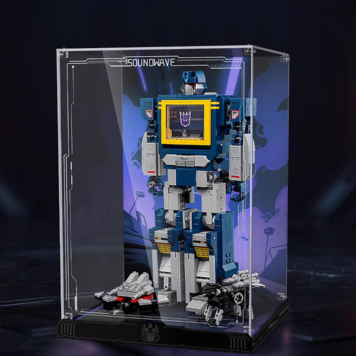 Acrylic Display Case for Lego 10358 Soundwave Robot Model, 3mm Dustproof Display Box, Display Case Compatible with Lego 10358 (Model Not Included)