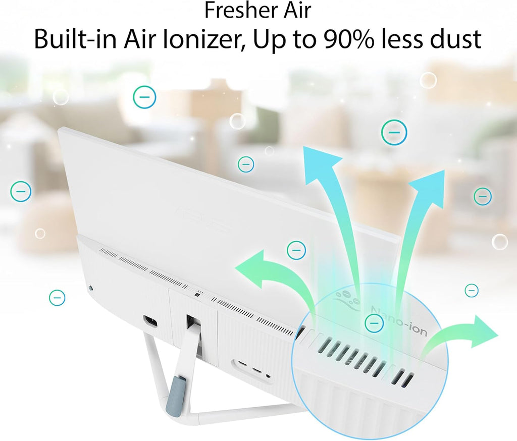 ASUS 27' 1080P Eye Care Monitor (VU279HFI-W) - Full HD, IPS, 100Hz, SmoothMotion, Adaptive Sync, Nano-ion, Eye Care Plus, Blue Light Filter, Flicker Free, VESA Wall Mountable, 3 yr Warranty
