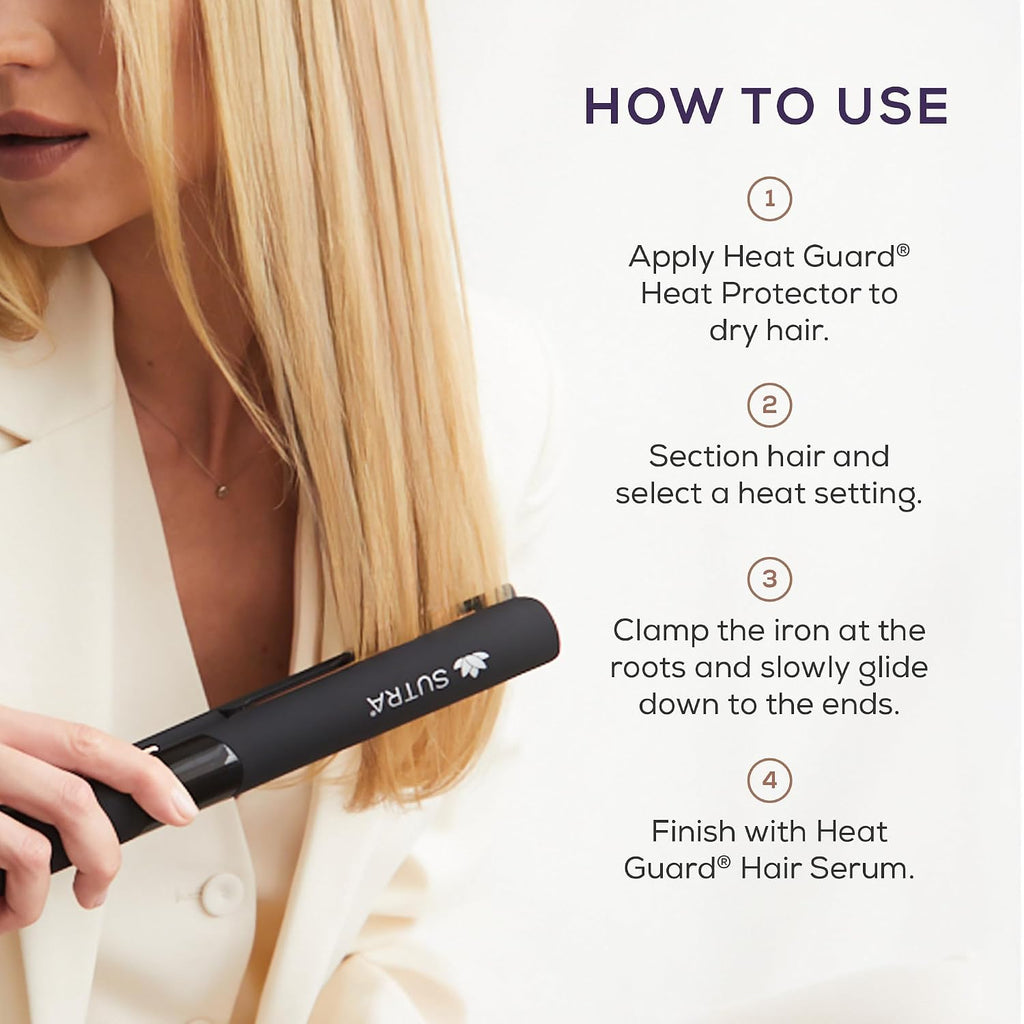 Sutra Professional IR2 Flat Iron - Ionic Infrared Hair Straightener with Adjustable Temperature, Auto Shut-Off & Swivel Cord - Straight Iron for Straightening Hair - Rose Gold Titanium Plate