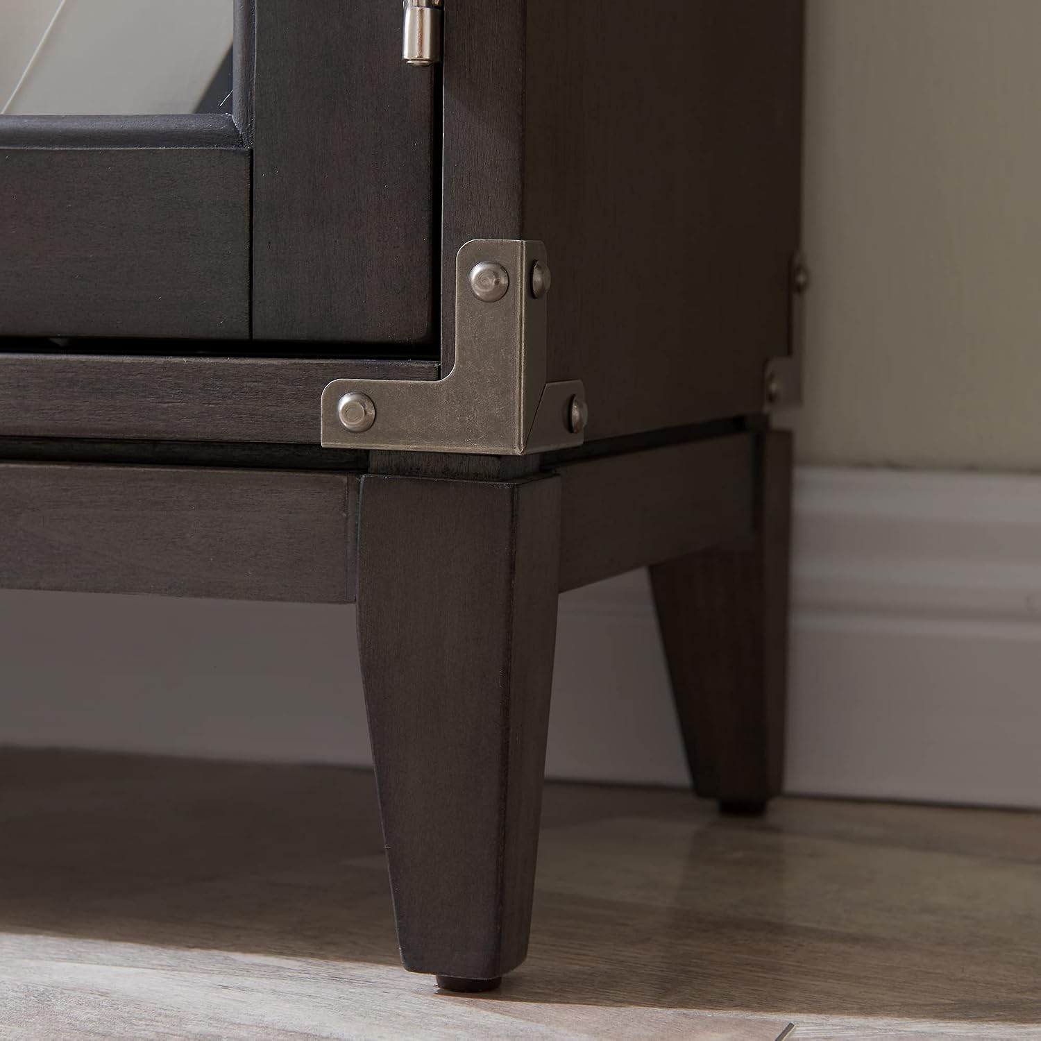 Leick Home 24010 Beckett Cabinet, for Living, Foyer, Entry Way, Dining Room, Bedroom, Anthracite/Pewter, Grey, Small