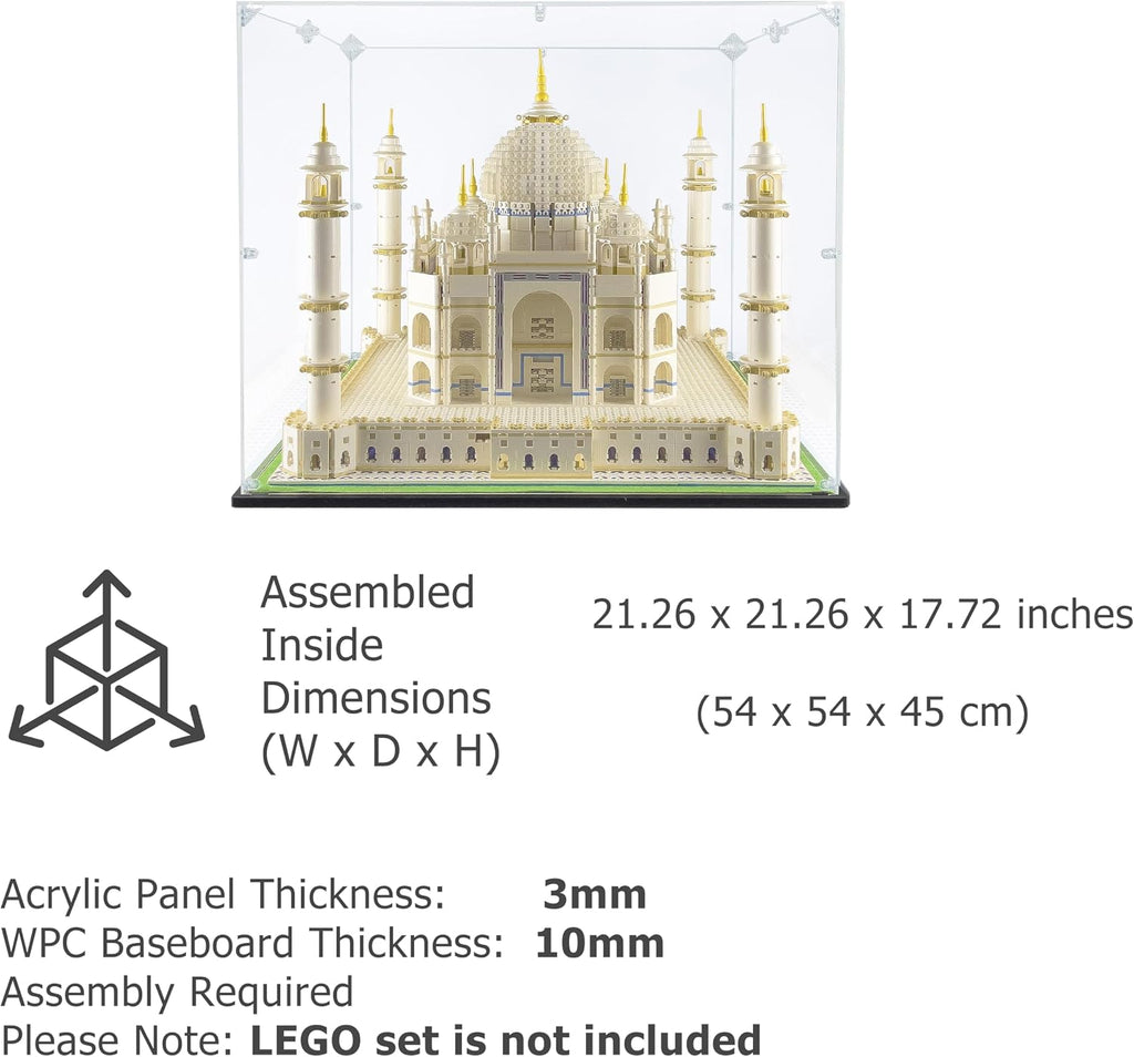 Acrylic Display Case Compatible for Lego Taj Mahal #10256, Dustproof Display Case (Case Only) (Lego Sets are NOT Included)