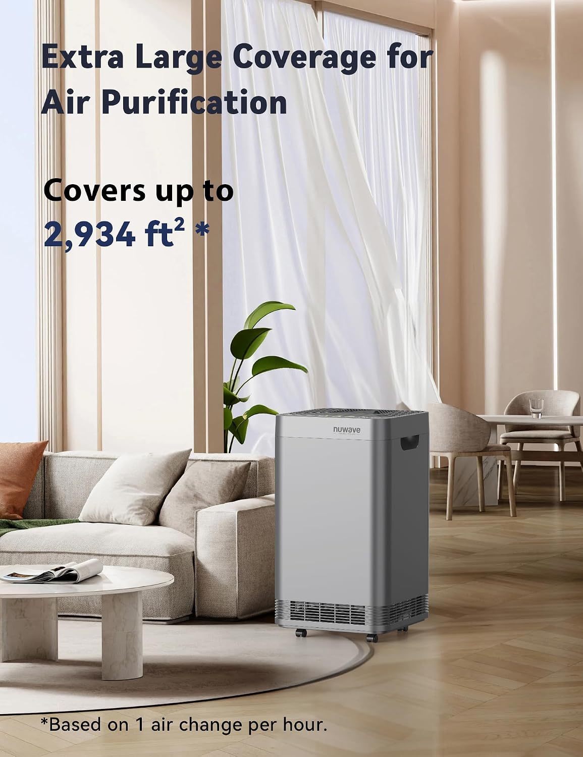 Nuwave Whole House Air Purifiers, Oxypure Smart Air Purifier with 5 Stage Tower Structure Air Filter, Air Quality & Odor Sensors, Sleep Mode for Bedroom, Remove 99.99% of Dust, Smoke, Pollen, Allergen