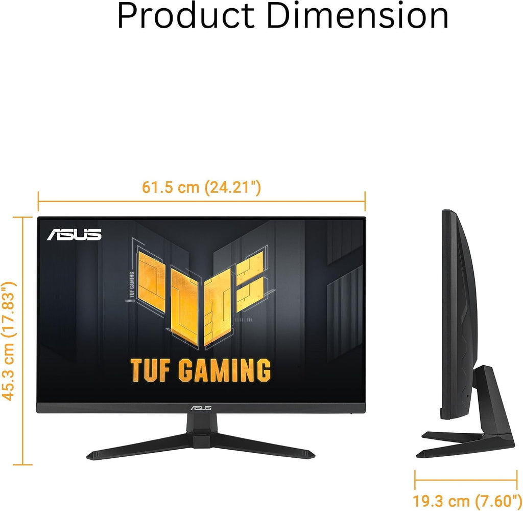 ASUS TUF Gaming 27' 1080P Monitor (VG279QE5A) – Full HD, Overclock to 144Hz, 1ms, IPS, Extreme Low Motion Blur Sync, Stereo Speaker, Variable Overdrive, DisplayWidget Center, 3 yr Warranty