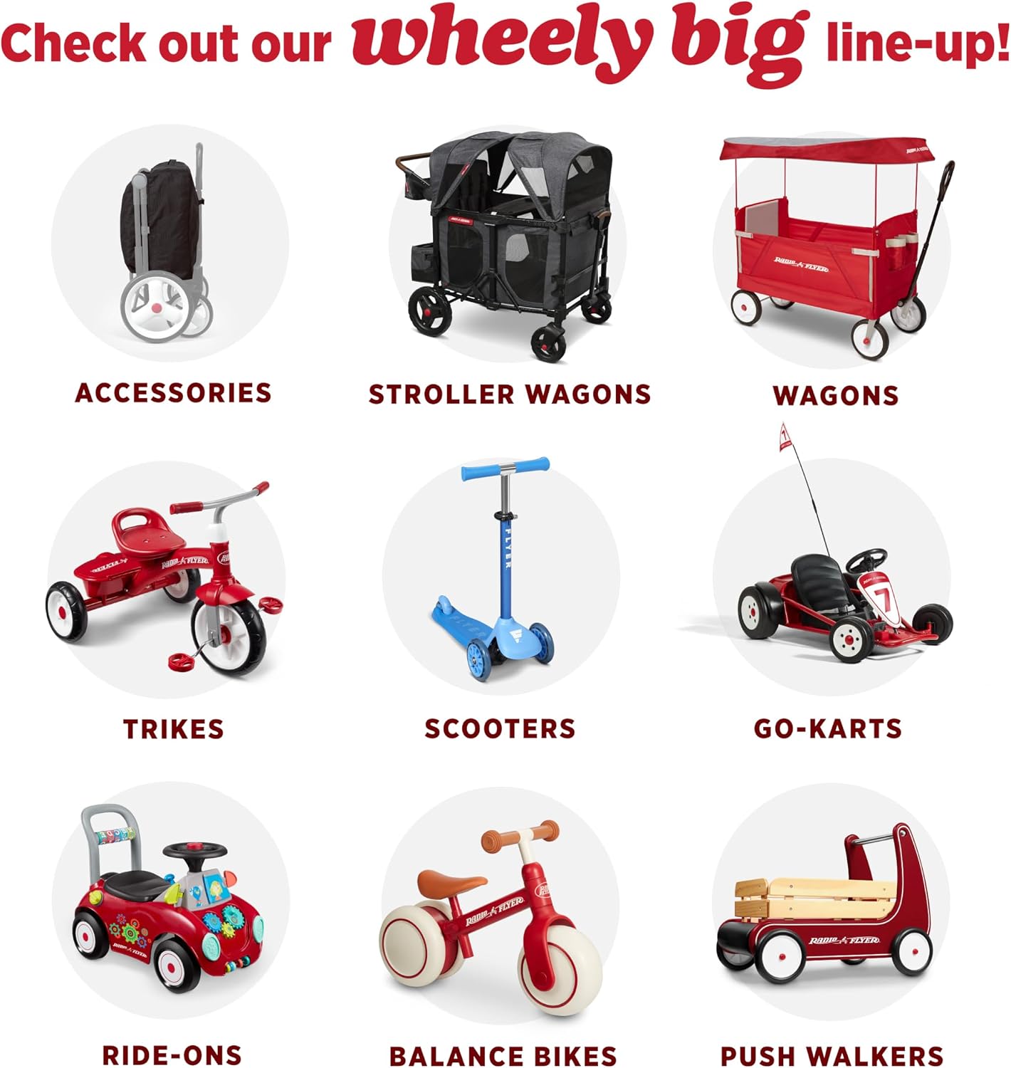 Radio Flyer City Luxe Stroll 'N Wagon, for Ages 1+, 3-in-1 Push or Pull, with Bench Mode, Easy Fold, UV Canopy, 5-Point Harnesses, Front Caster Wheels & 12' Rear Wheels, Stroller Wagon for Kids